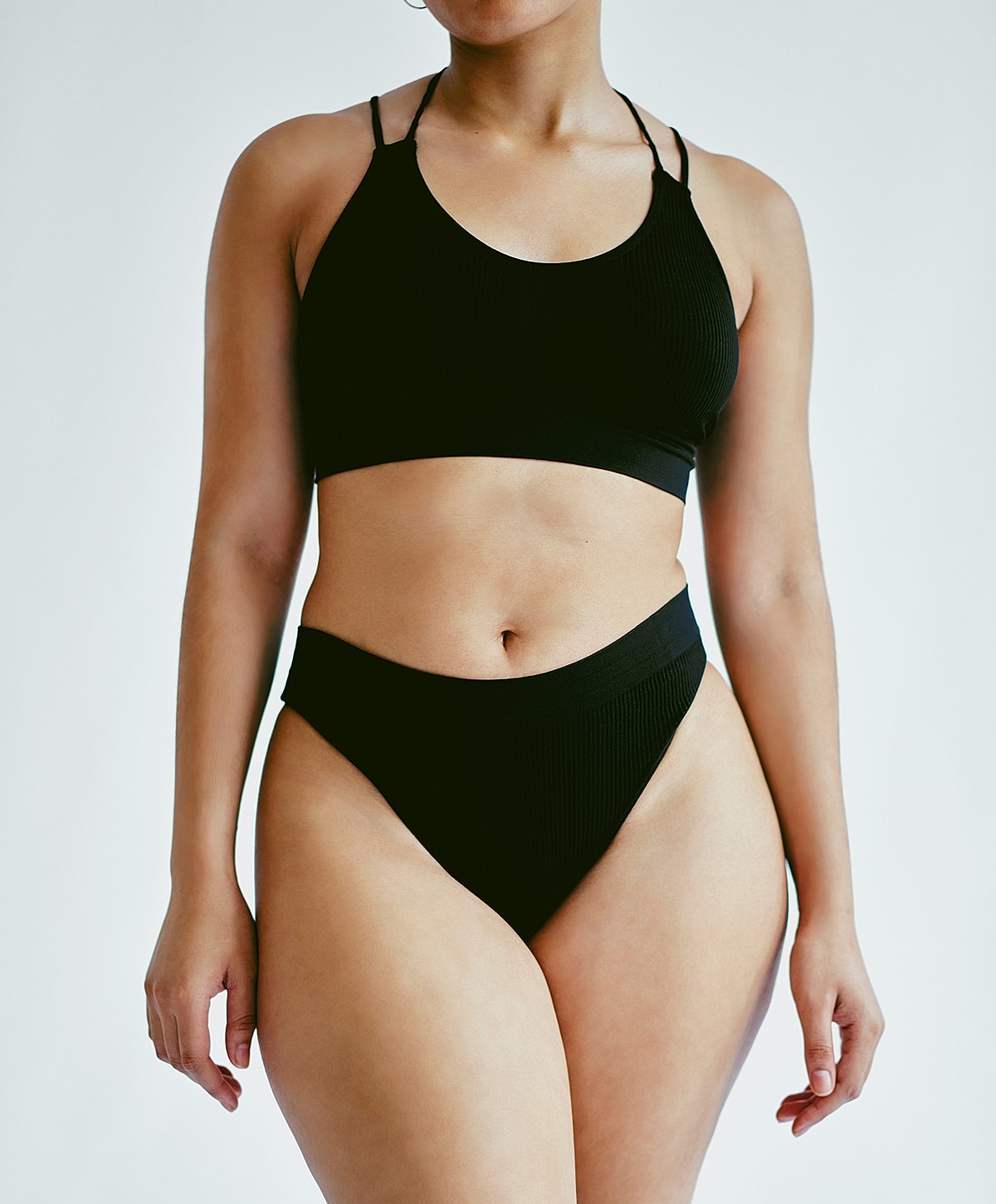 Close-up of a woman with soft makeup.