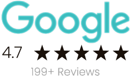 Google reviews rating and count.