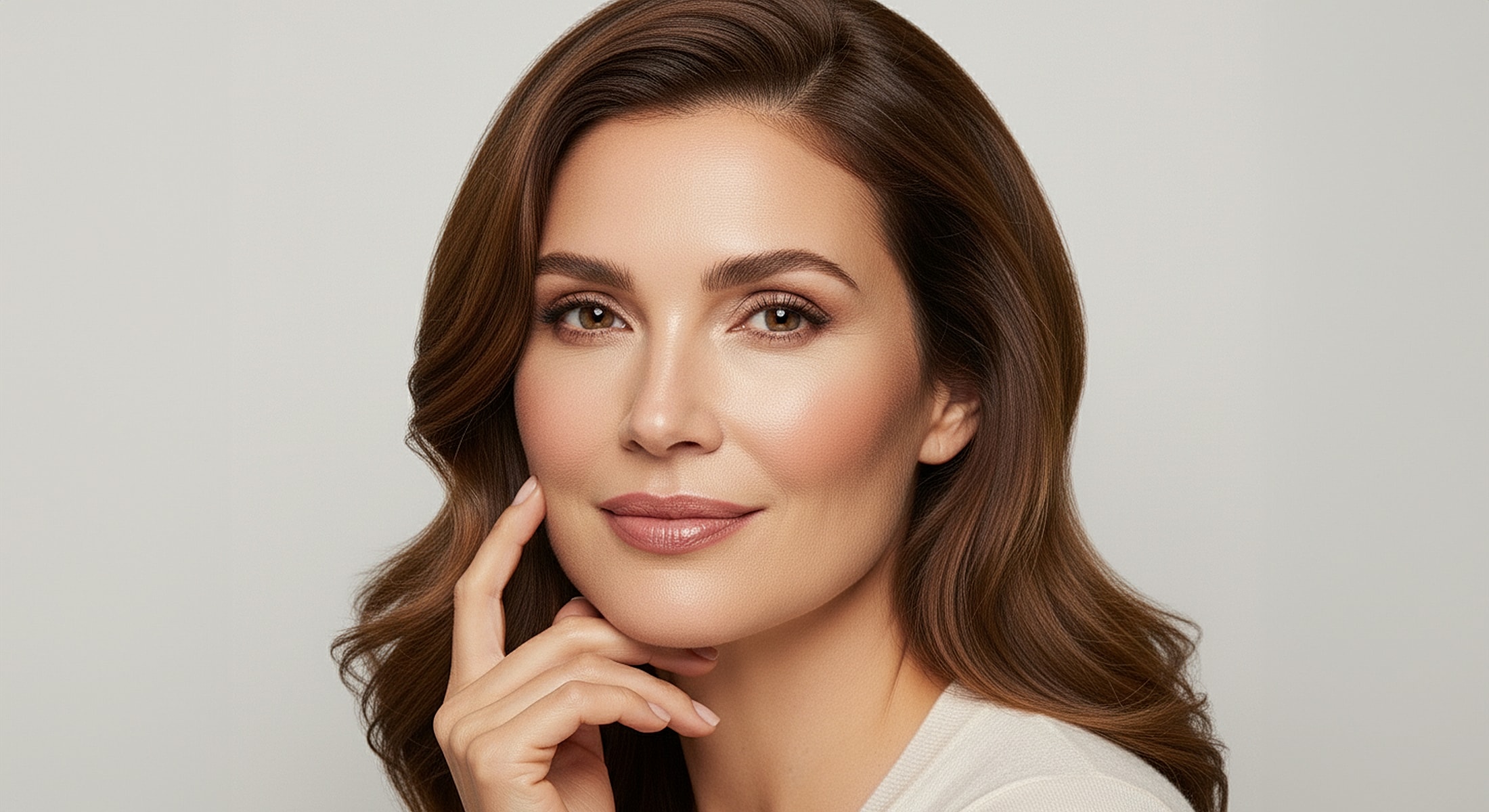 Portrait of a woman with beautiful, natural makeup.